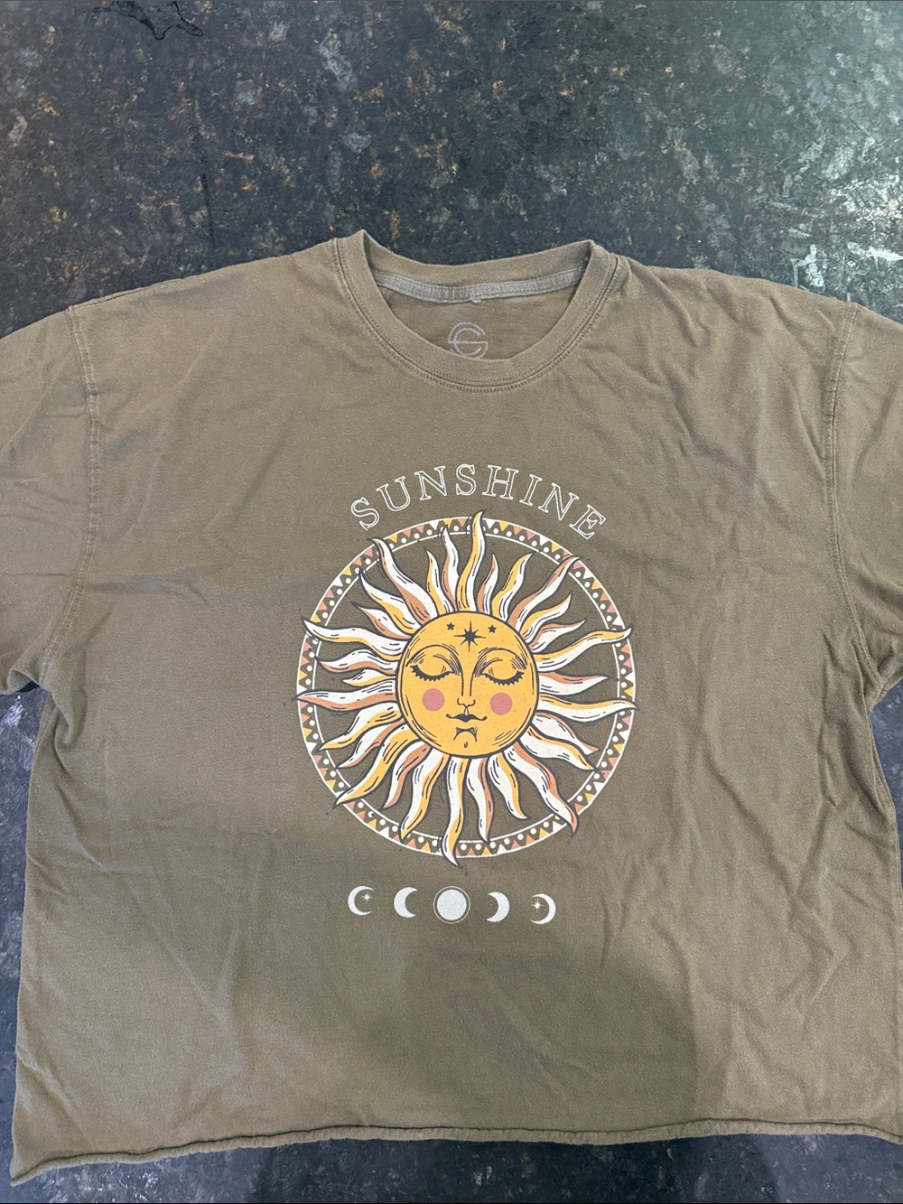 Sunshine Graphic Tee - Olive Green